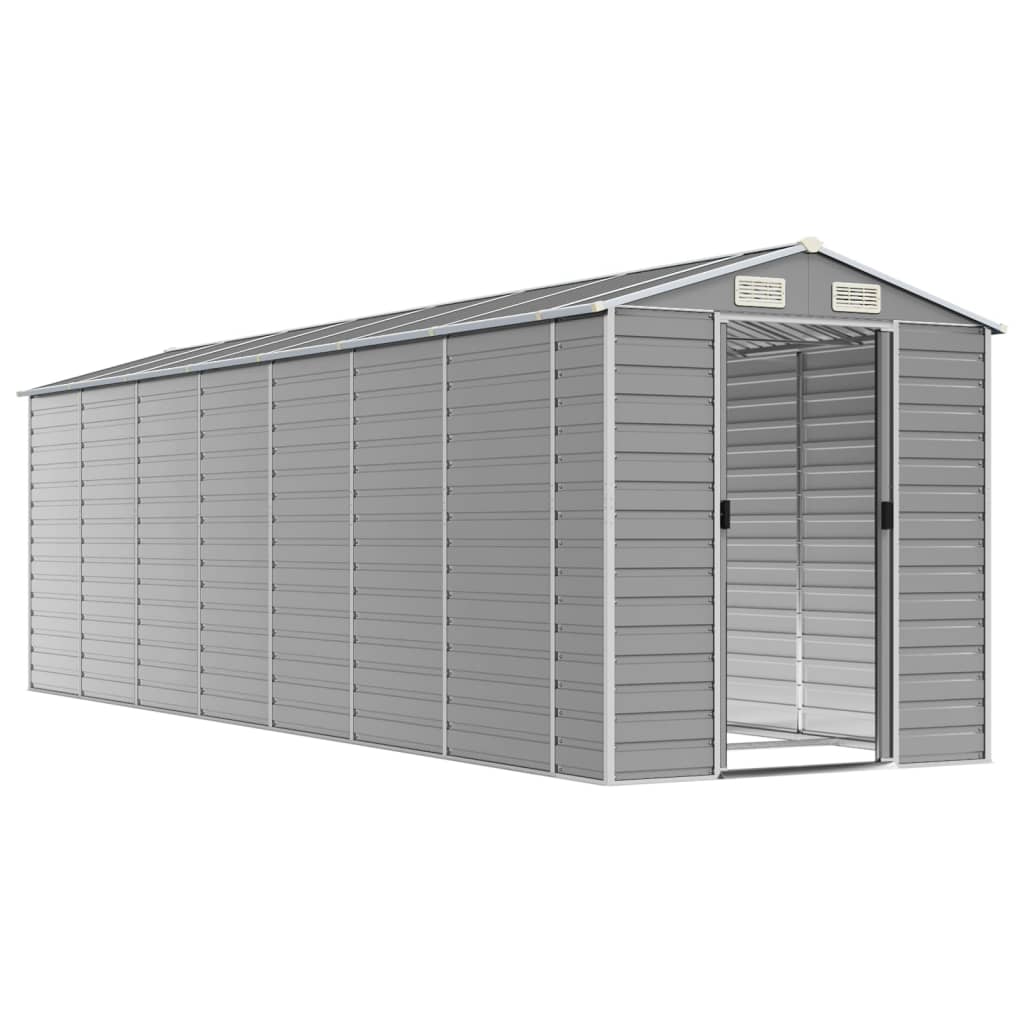 VidaXL Abri de jardin 191x640x198 cm acier galvanisé gris clair