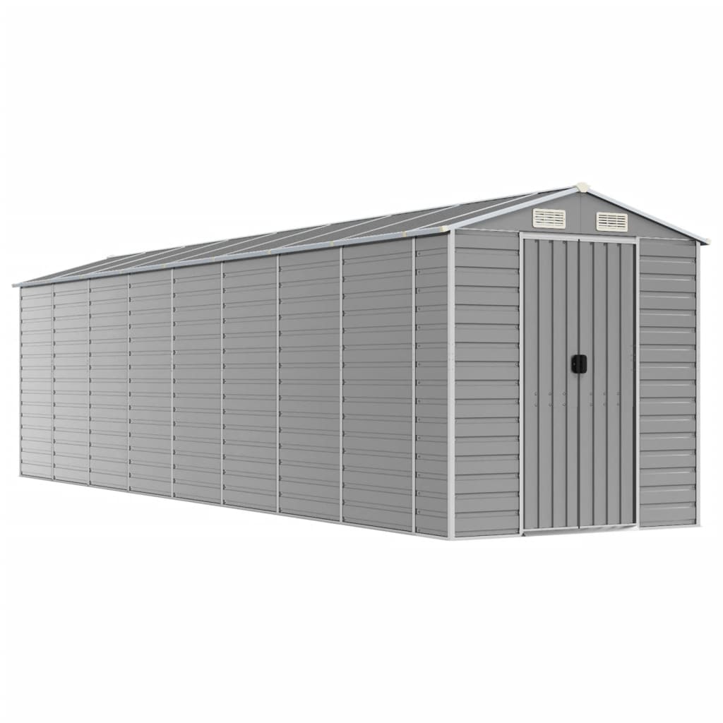 VidaXL Abri de jardin 191x725x198 cm acier galvanisé gris clair