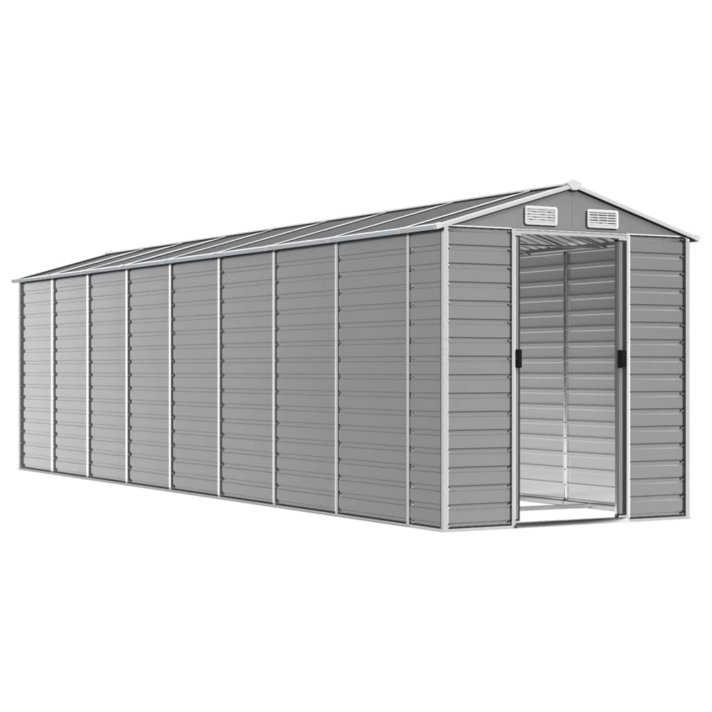 VidaXL Abri de jardin 191x725x198 cm acier galvanisé gris clair
