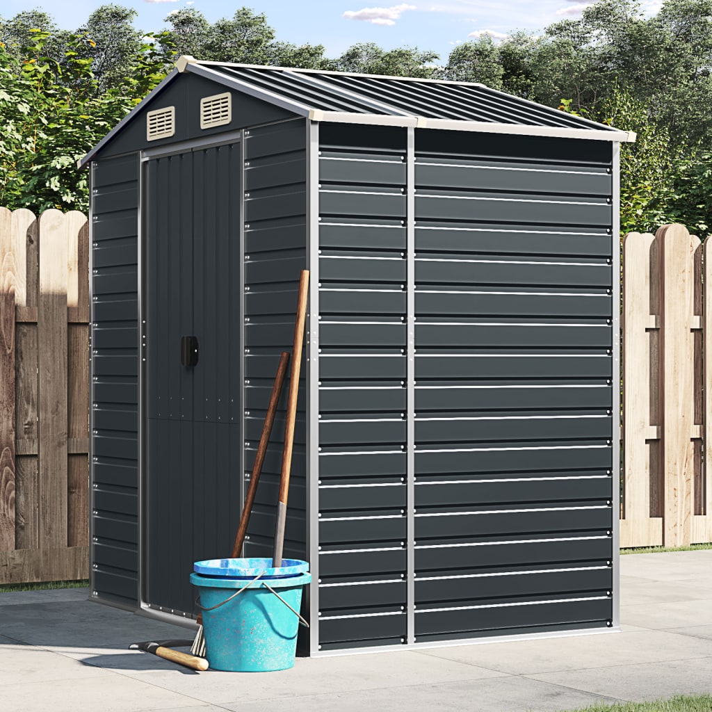VidaXL Abri de jardin 191x130x198 cm acier galvanisé anthracite