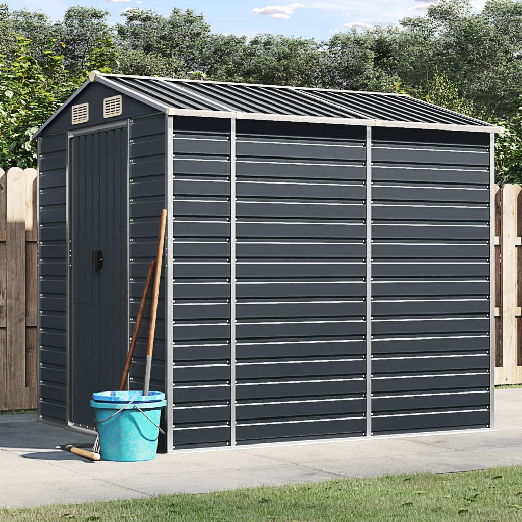 VidaXL Abri de jardin 191x215x198 cm acier galvanisé anthracite