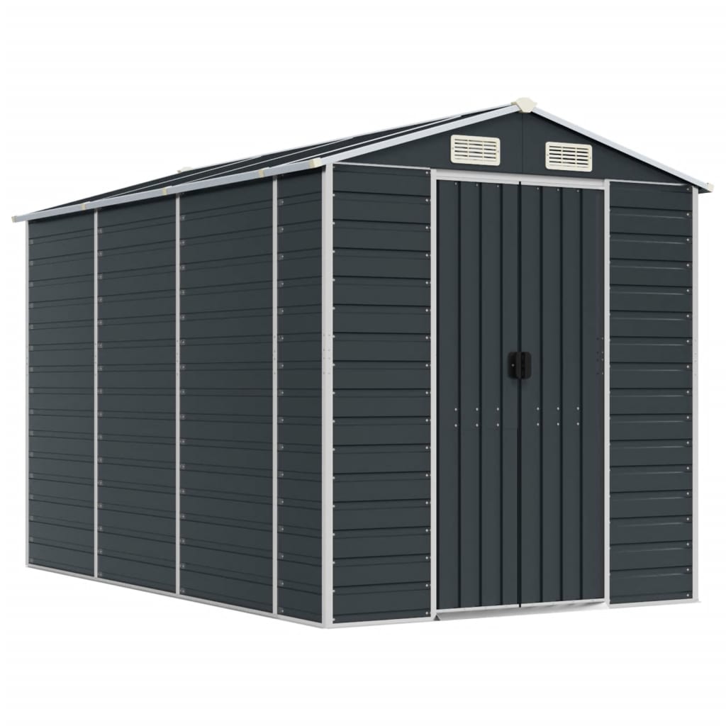 VidaXL Abri de jardin 191x300x198 cm acier galvanisé anthracite