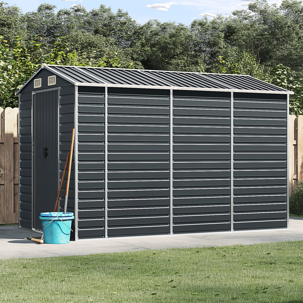 VidaXL Abri de jardin 191x300x198 cm acier galvanisé anthracite