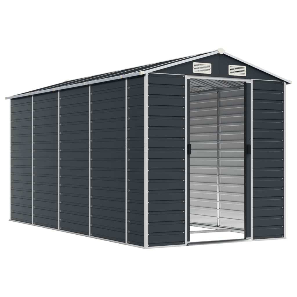 VidaXL Abri de jardin 191x385x198 cm acier galvanisé anthracite