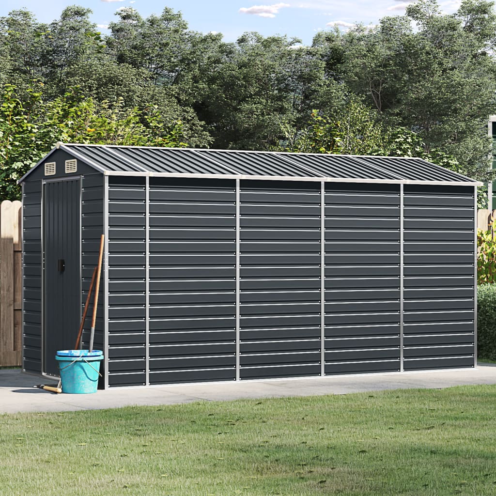 VidaXL Abri de jardin 191x385x198 cm acier galvanisé anthracite
