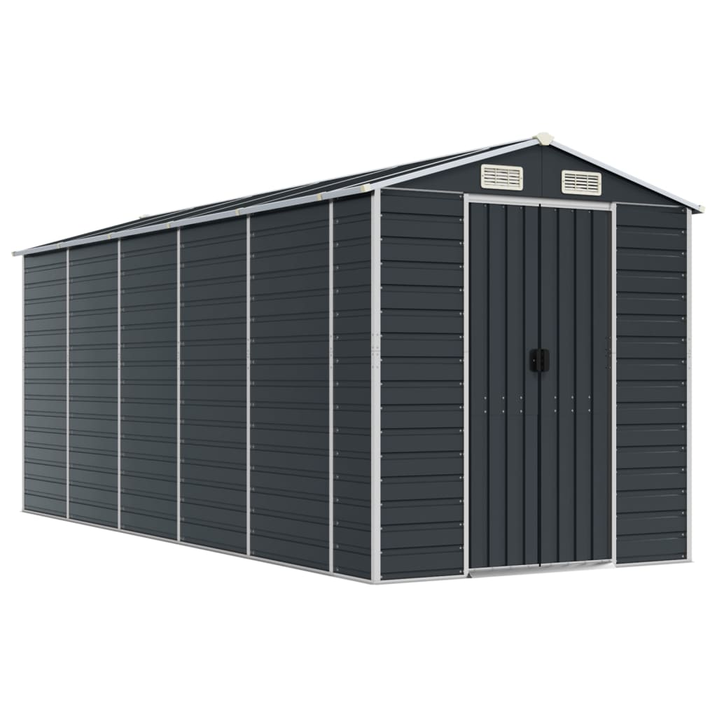 VidaXL Abri de jardin 191x470x198 cm acier galvanisé anthracite