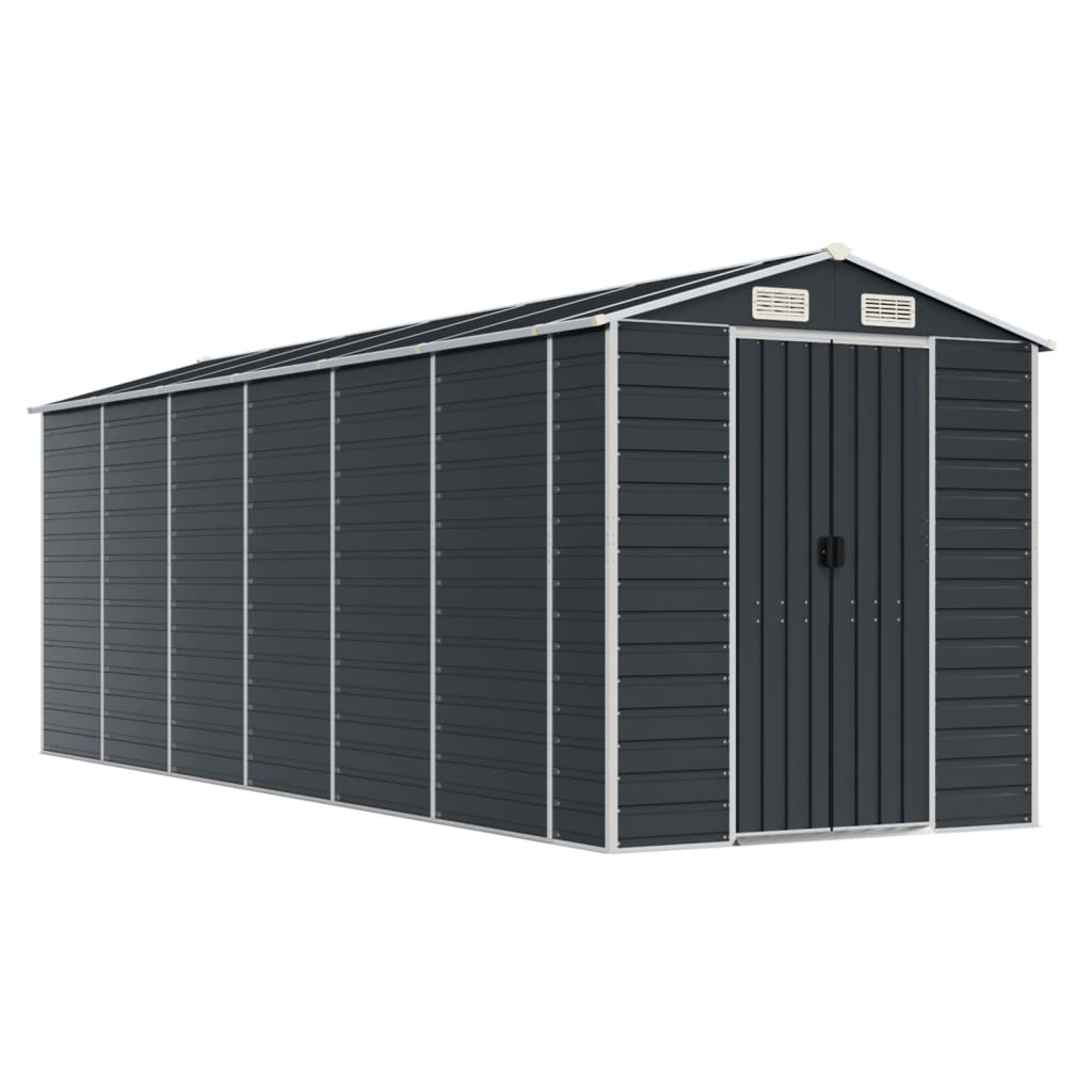 VidaXL Abri de jardin 191x555x198 cm acier galvanisé anthracite