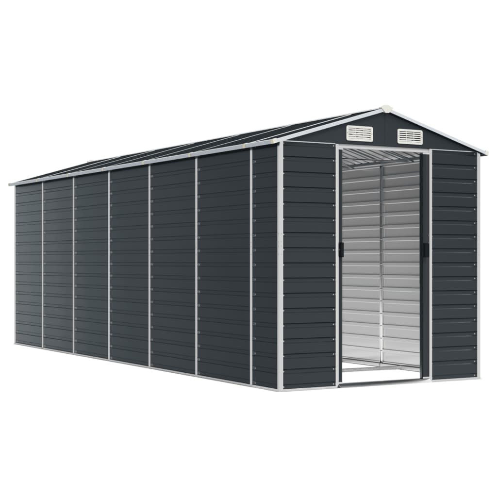 VidaXL Abri de jardin 191x555x198 cm acier galvanisé anthracite