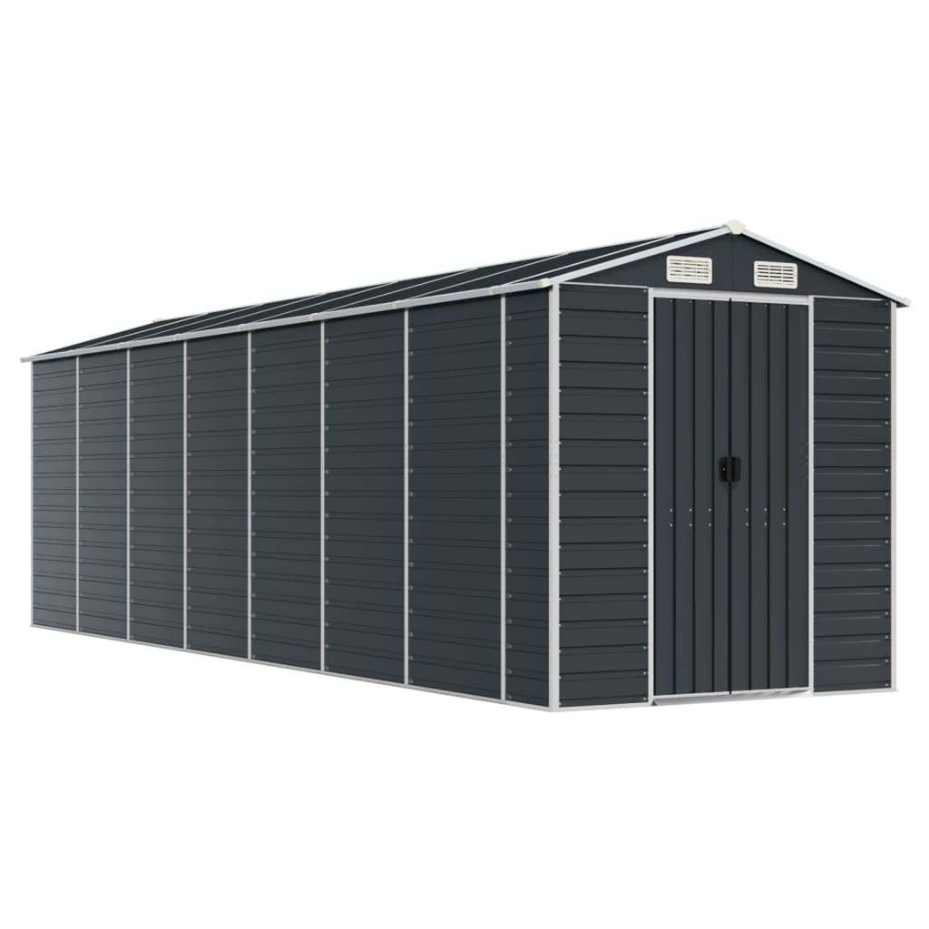 VidaXL Abri de jardin 191x640x198 cm acier galvanisé anthracite
