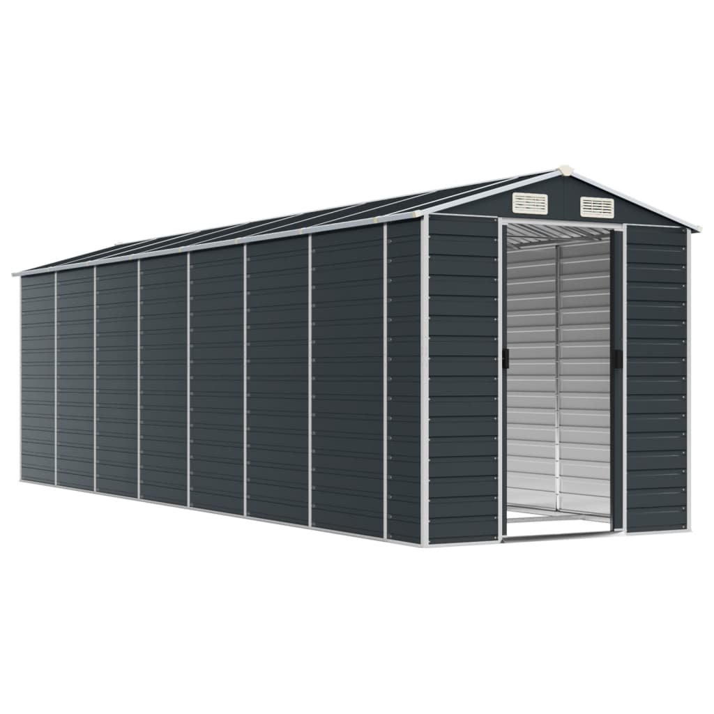 VidaXL Abri de jardin 191x640x198 cm acier galvanisé anthracite