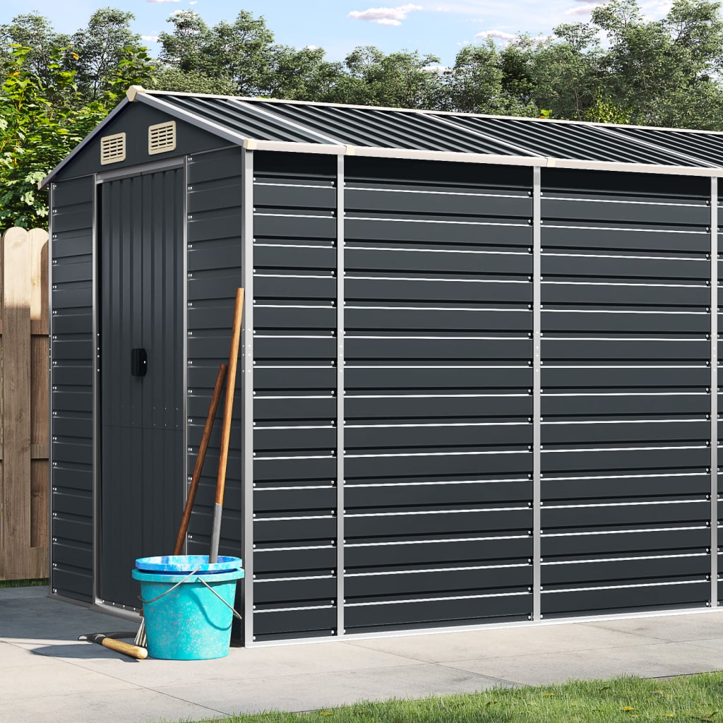 VidaXL Abri de jardin 191x640x198 cm acier galvanisé anthracite