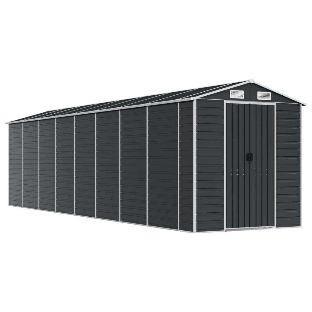 VidaXL Abri de jardin 191x725x198 cm acier galvanisé anthracite