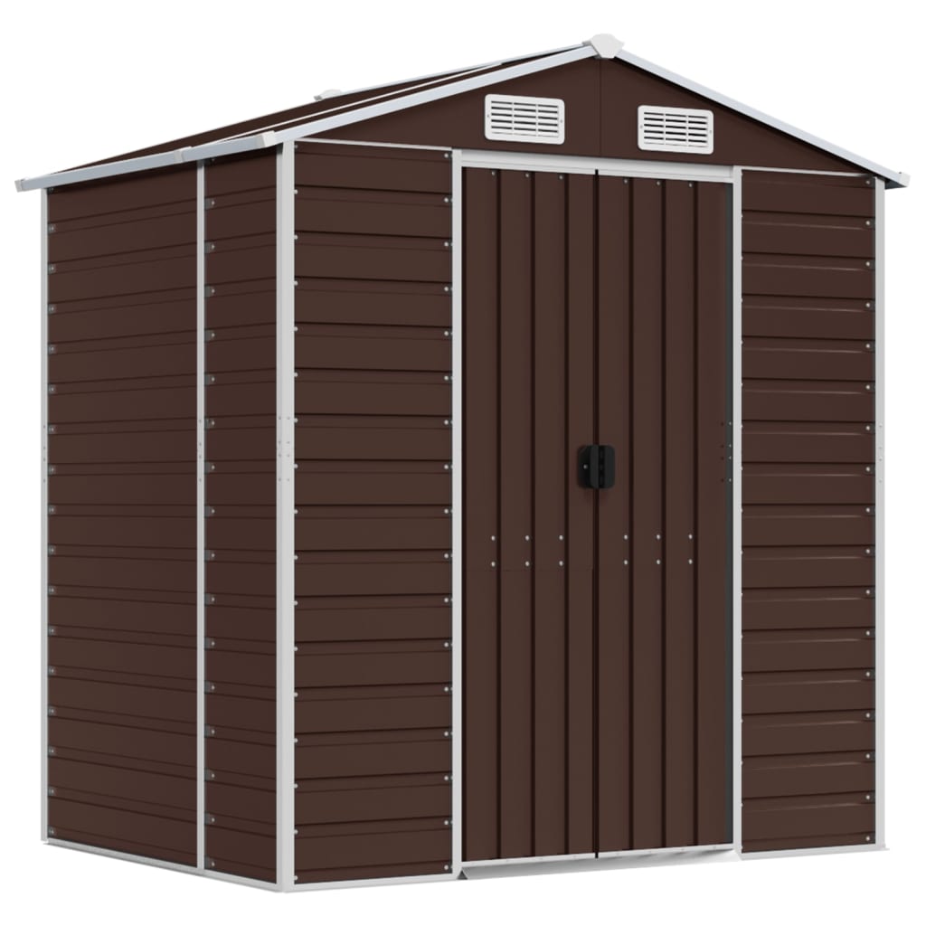 VidaXL Abri de jardin 191x130x198 cm acier galvanisé marron