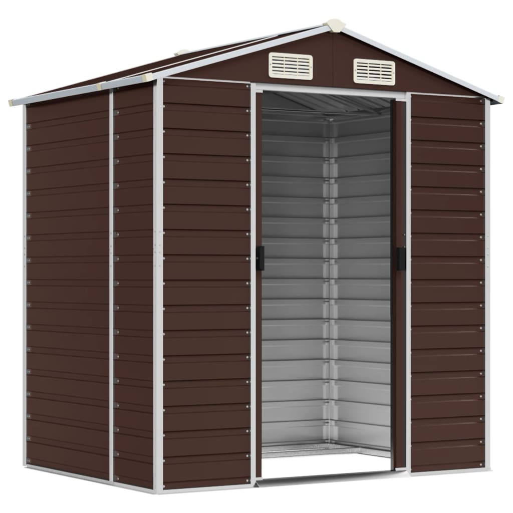 VidaXL Abri de jardin 191x130x198 cm acier galvanisé marron