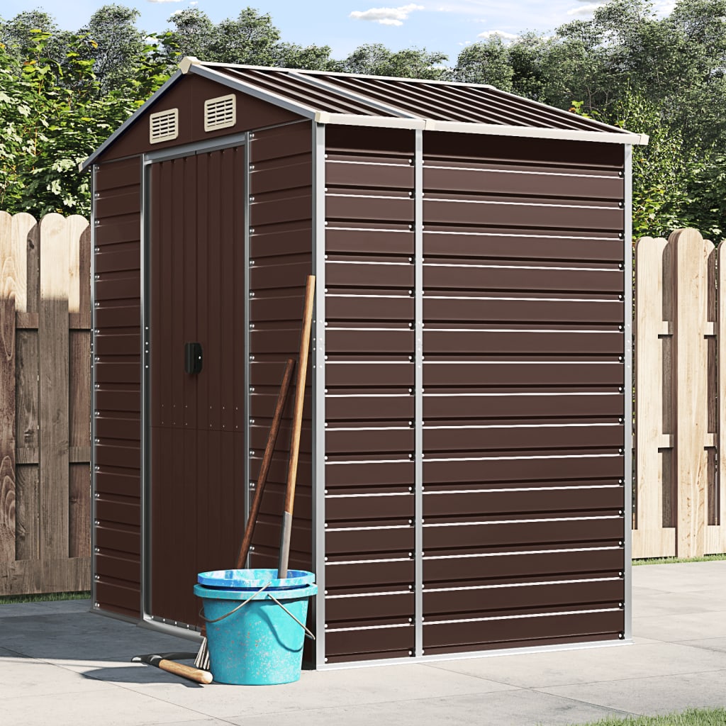VidaXL Abri de jardin 191x130x198 cm acier galvanisé marron