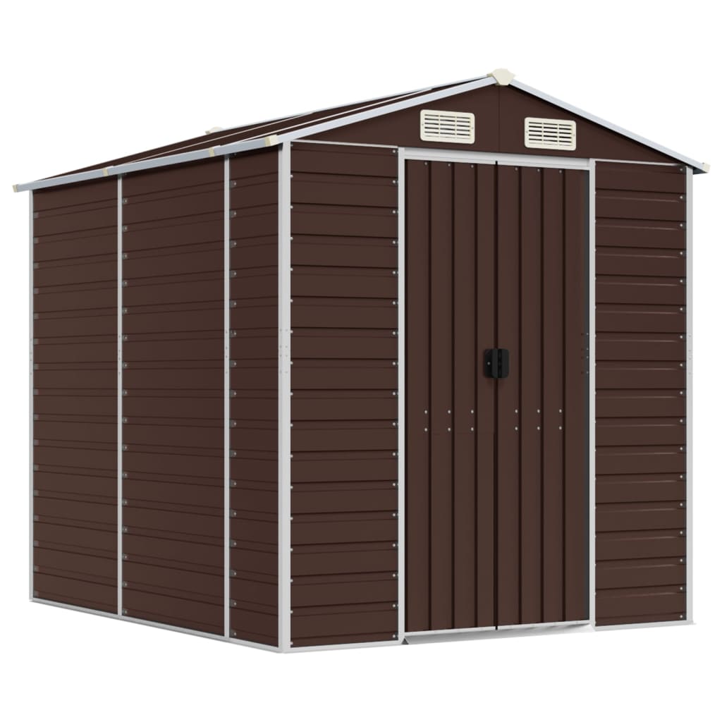 VidaXL Abri de jardin 191x215x198 cm acier galvanisé marron