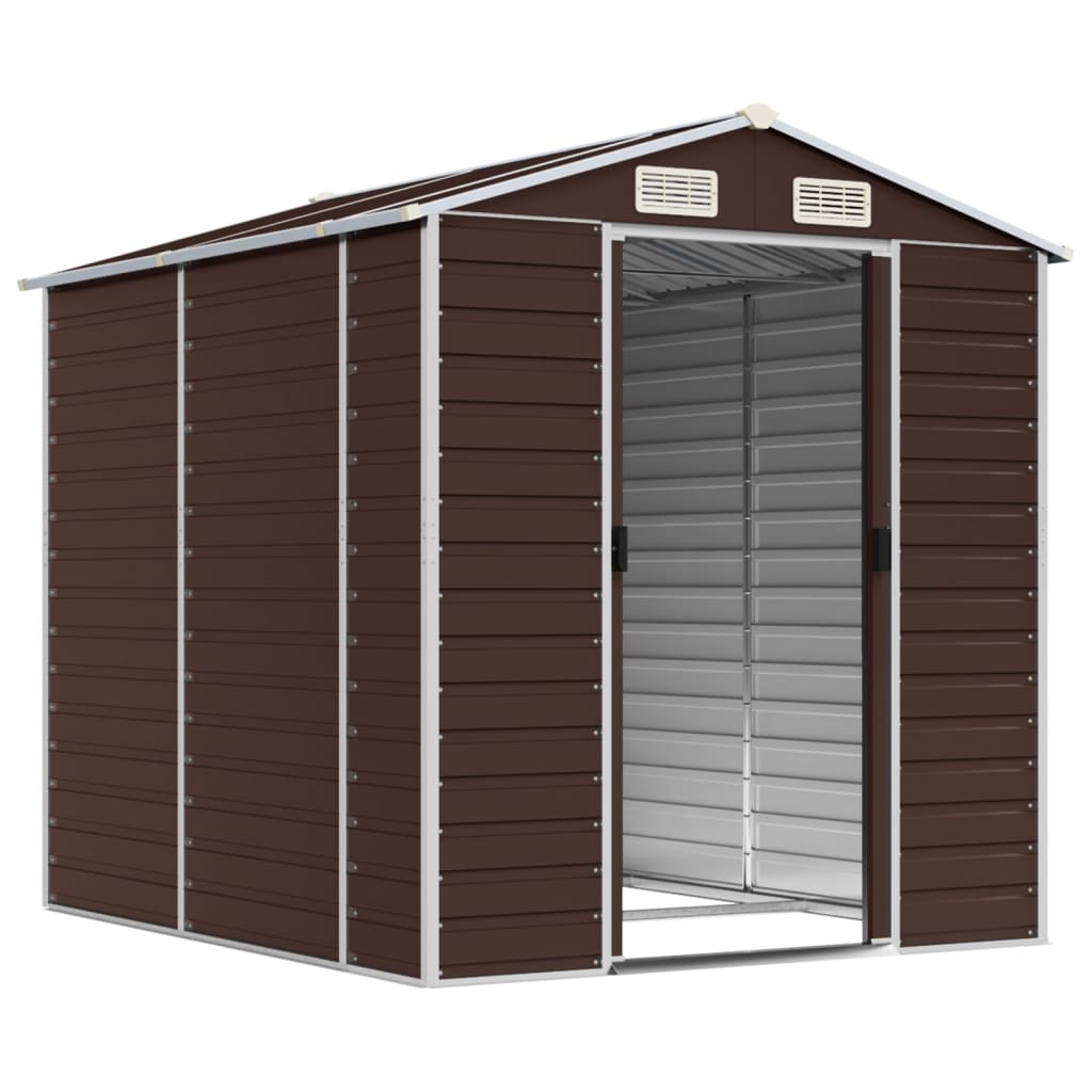 VidaXL Abri de jardin 191x215x198 cm acier galvanisé marron