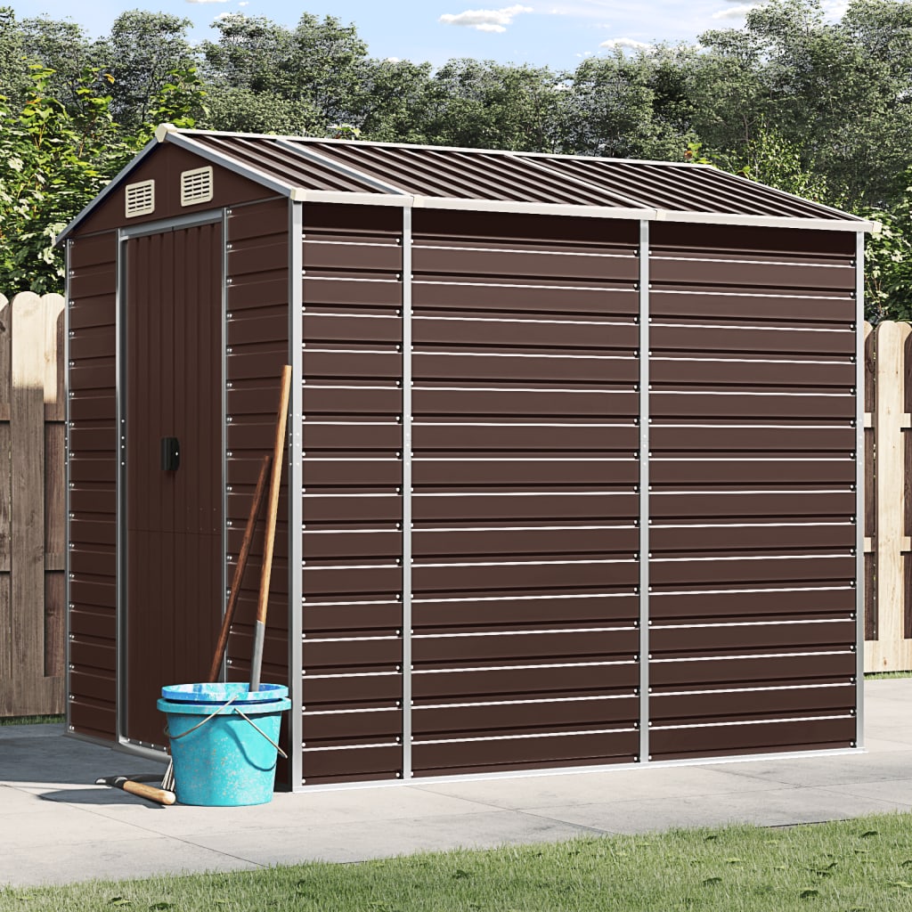 VidaXL Abri de jardin 191x215x198 cm acier galvanisé marron