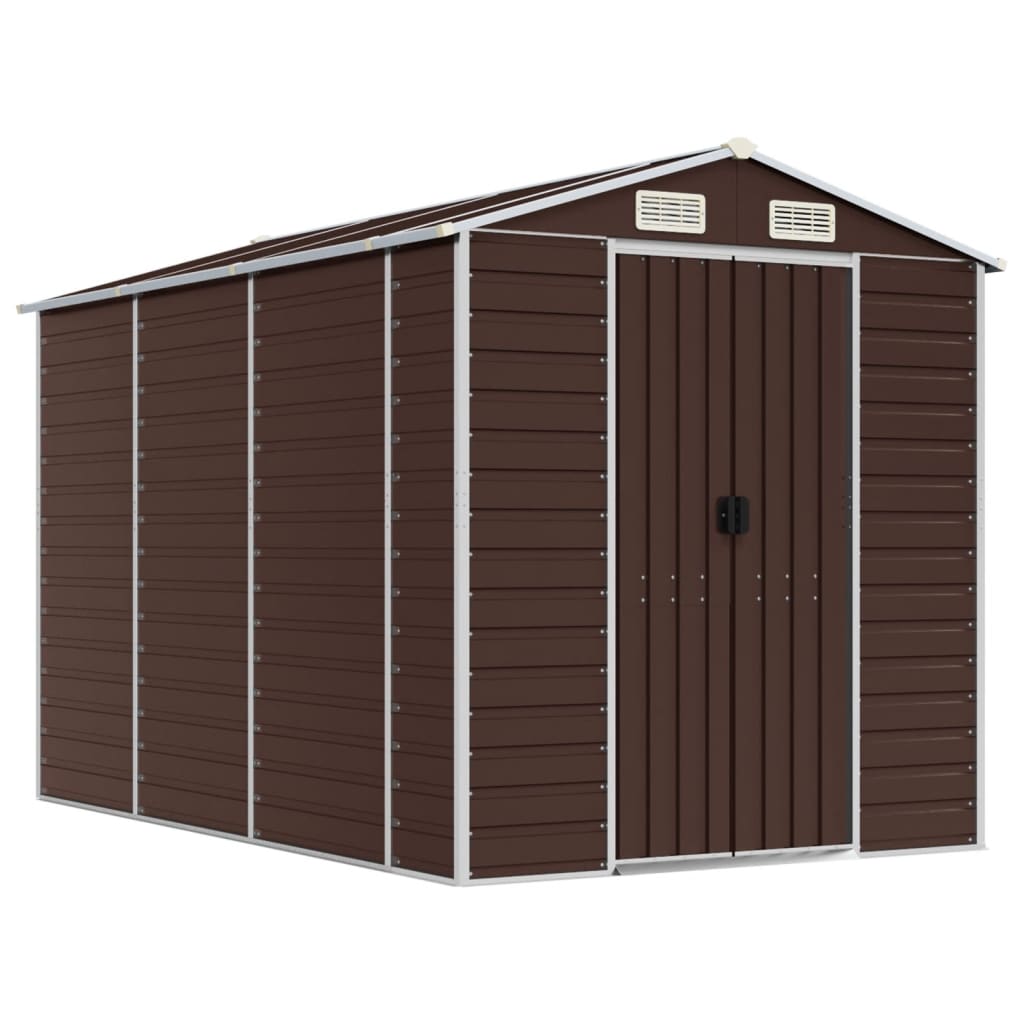 VidaXL Abri de jardin 191x300x198 cm acier galvanisé marron