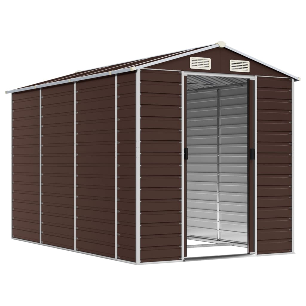 VidaXL Abri de jardin 191x300x198 cm acier galvanisé marron