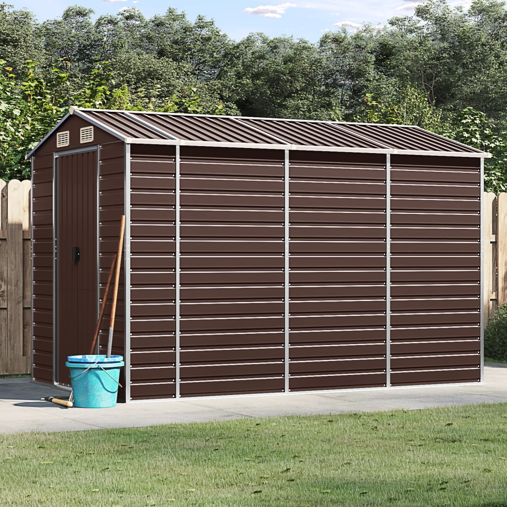 VidaXL Abri de jardin 191x300x198 cm acier galvanisé marron
