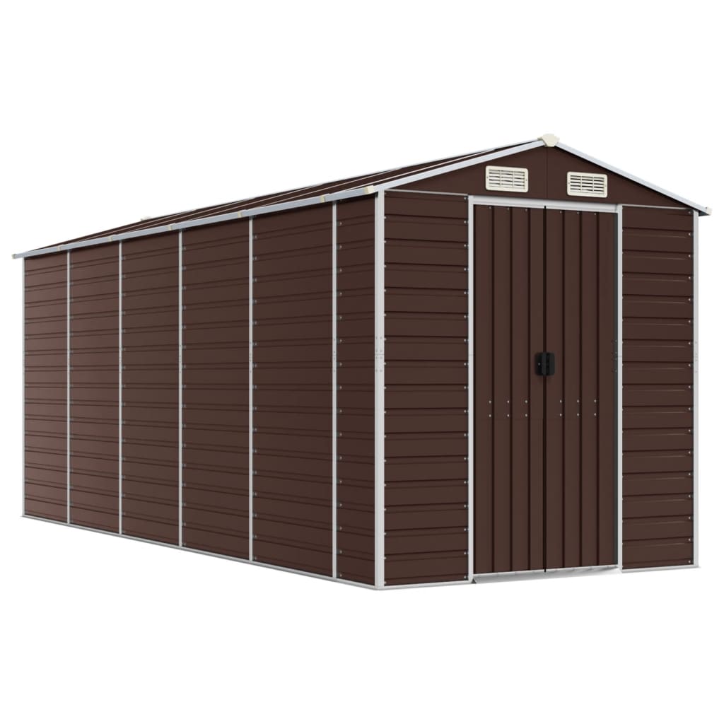 VidaXL Abri de jardin 191x470x198 cm acier galvanisé marron