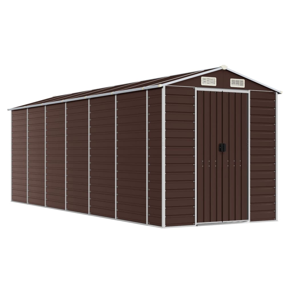 VidaXL Abri de jardin 191x555x198 cm acier galvanisé marron
