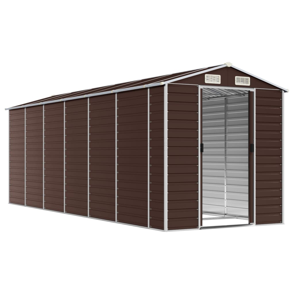 VidaXL Abri de jardin 191x555x198 cm acier galvanisé marron