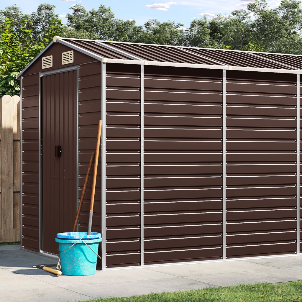 VidaXL Abri de jardin 191x555x198 cm acier galvanisé marron