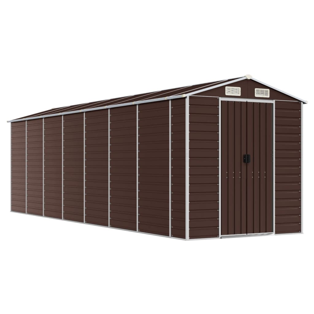 VidaXL Abri de jardin 191x640x198 cm acier galvanisé marron