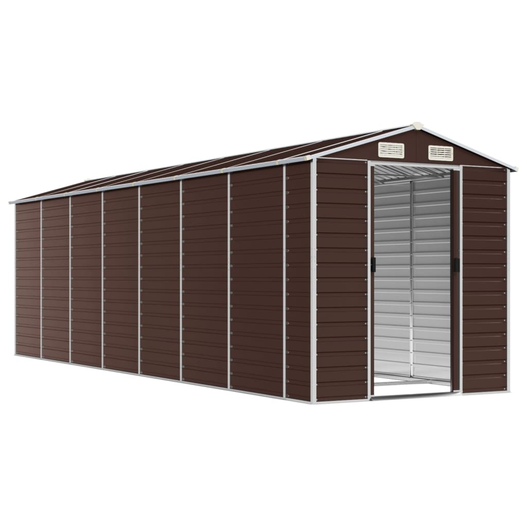 VidaXL Abri de jardin 191x640x198 cm acier galvanisé marron