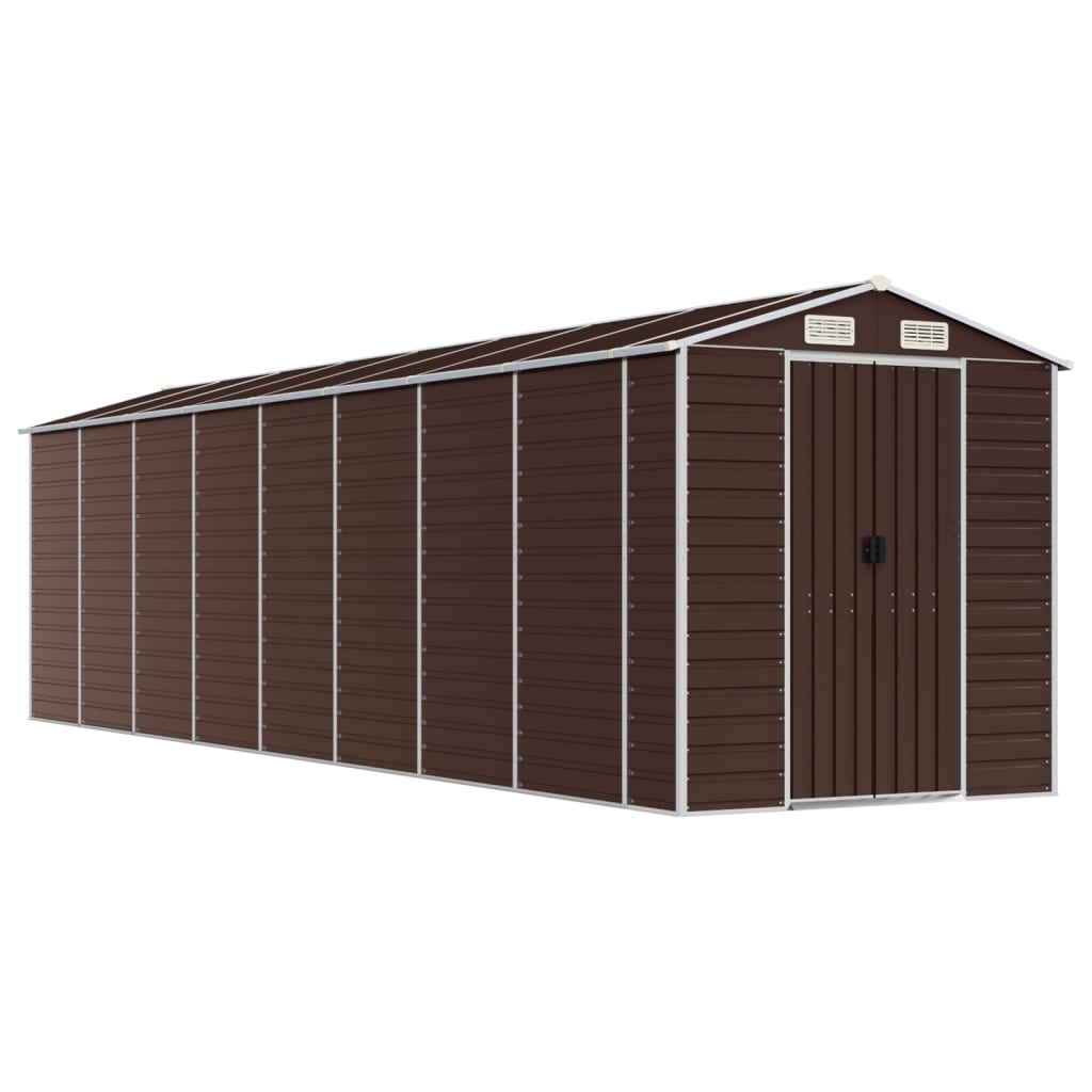 VidaXL Abri de jardin 191x725x198 cm acier galvanisé marron
