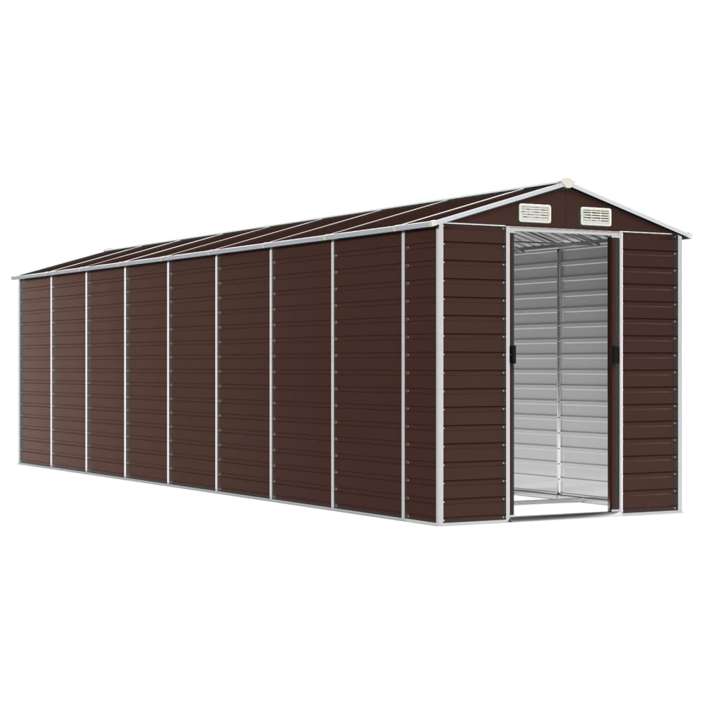 VidaXL Abri de jardin 191x725x198 cm acier galvanisé marron