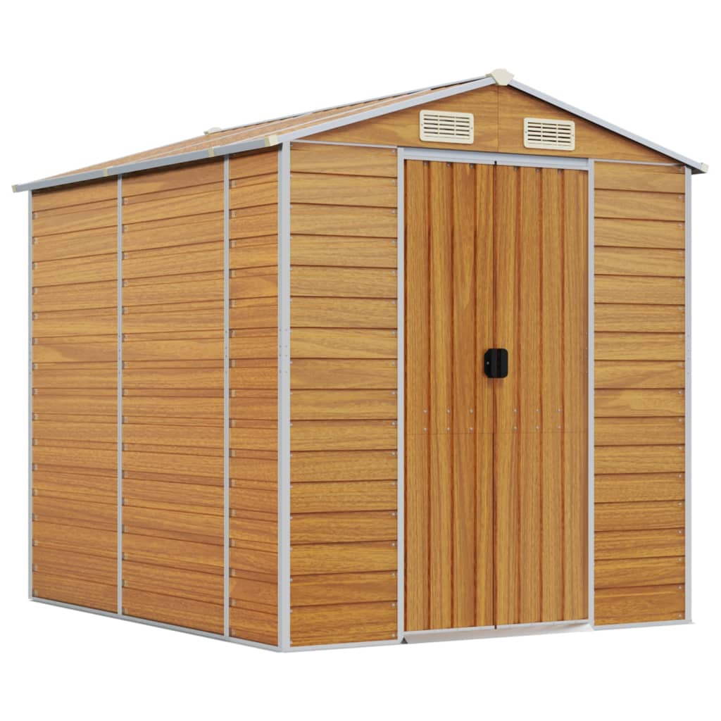VidaXL Abri de jardin 191x215x198 cm acier galvanisé marron clair