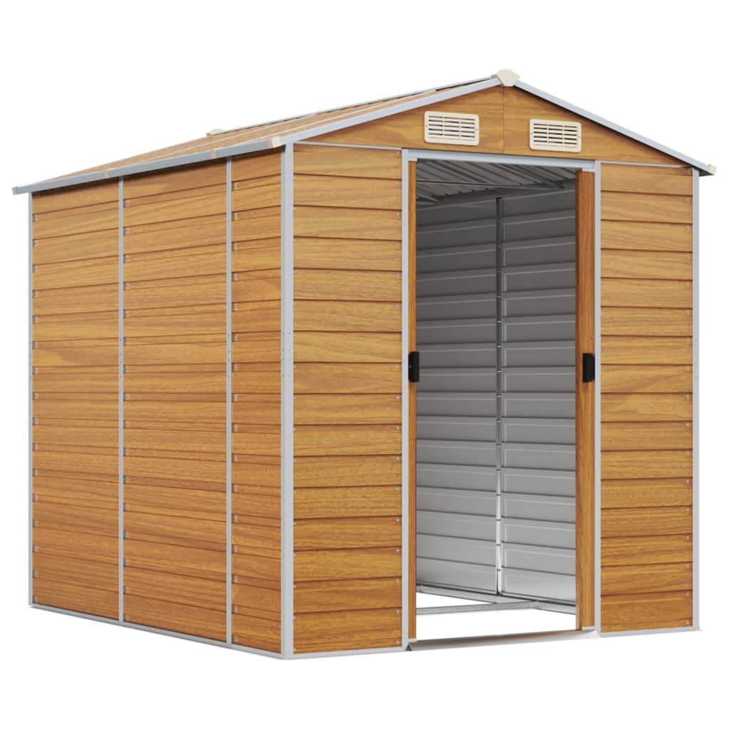 VidaXL Abri de jardin 191x215x198 cm acier galvanisé marron clair