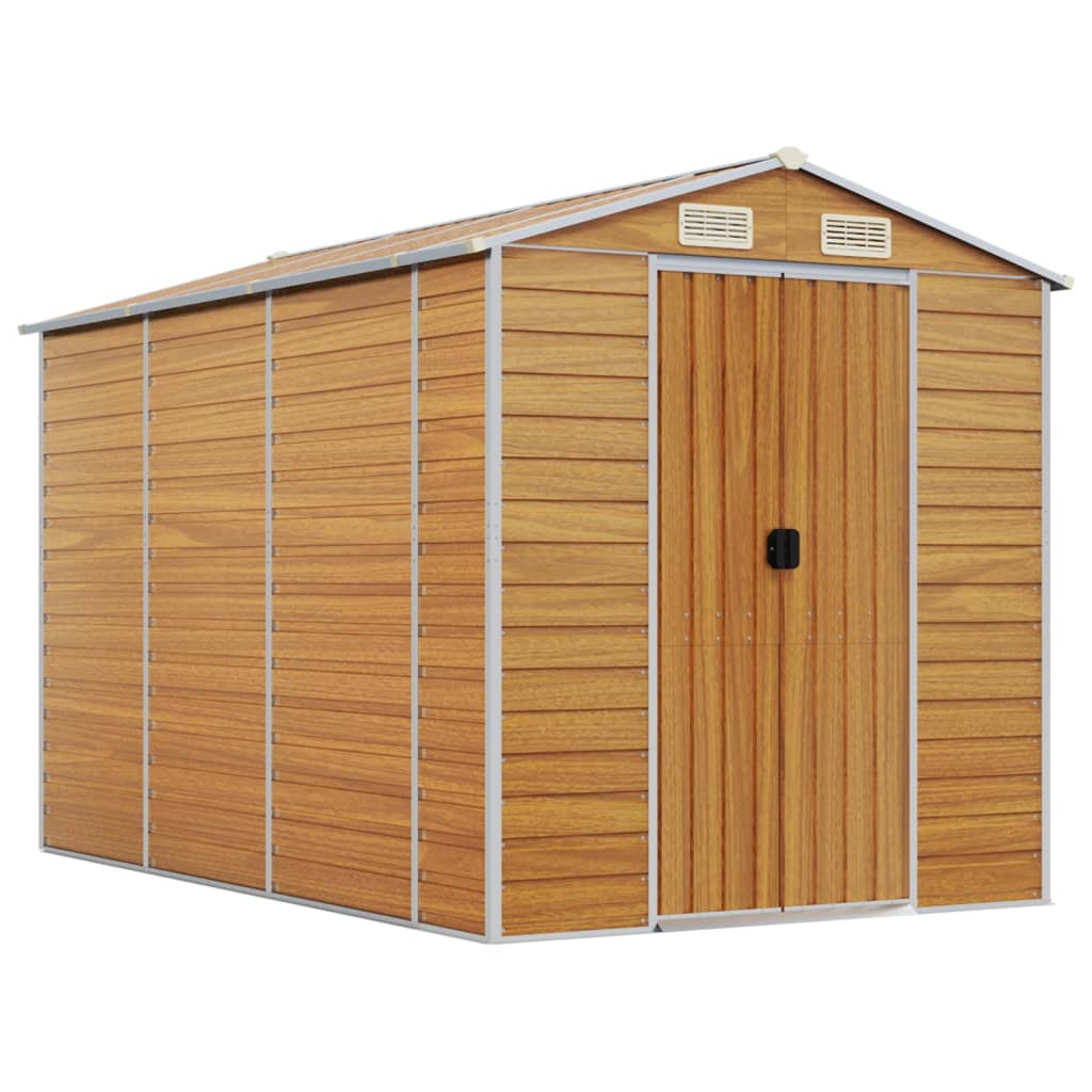 VidaXL Abri de jardin 191x300x198 cm acier galvanisé marron clair