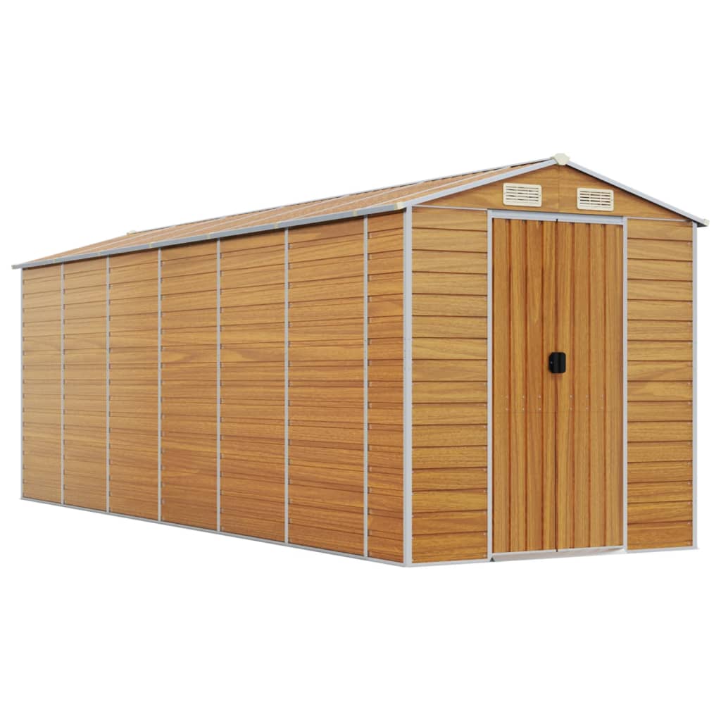 VidaXL Abri de jardin 191x555x198 cm acier galvanisé marron clair