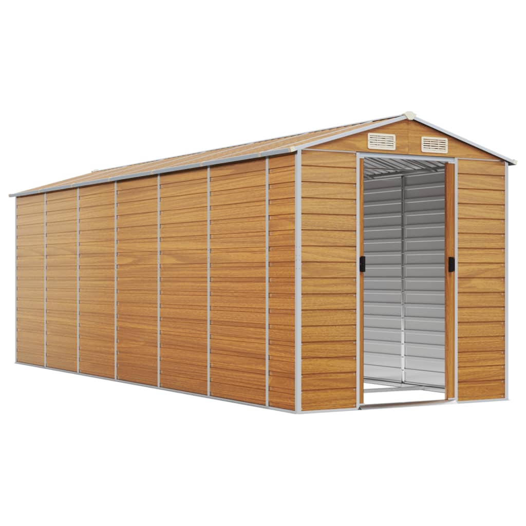VidaXL Abri de jardin 191x555x198 cm acier galvanisé marron clair