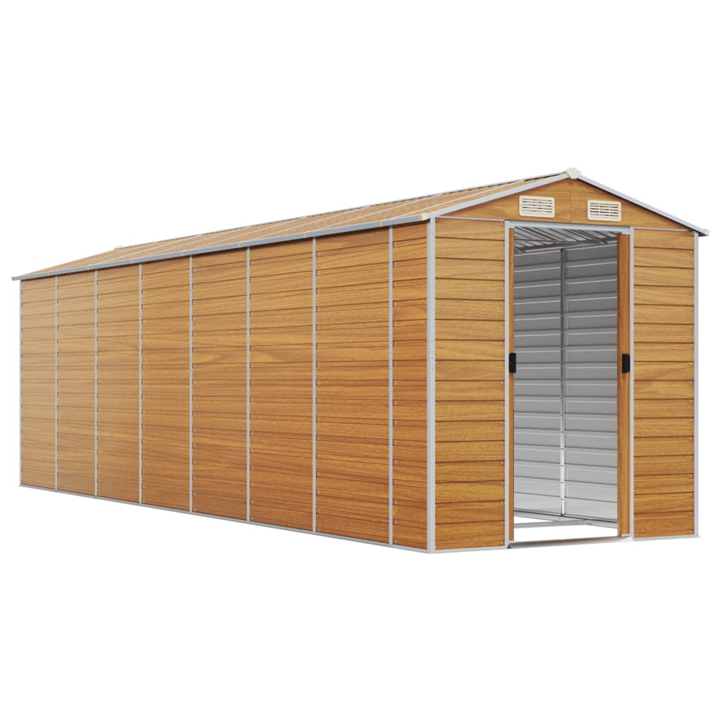 VidaXL Abri de jardin 191x640x198 cm acier galvanisé marron clair