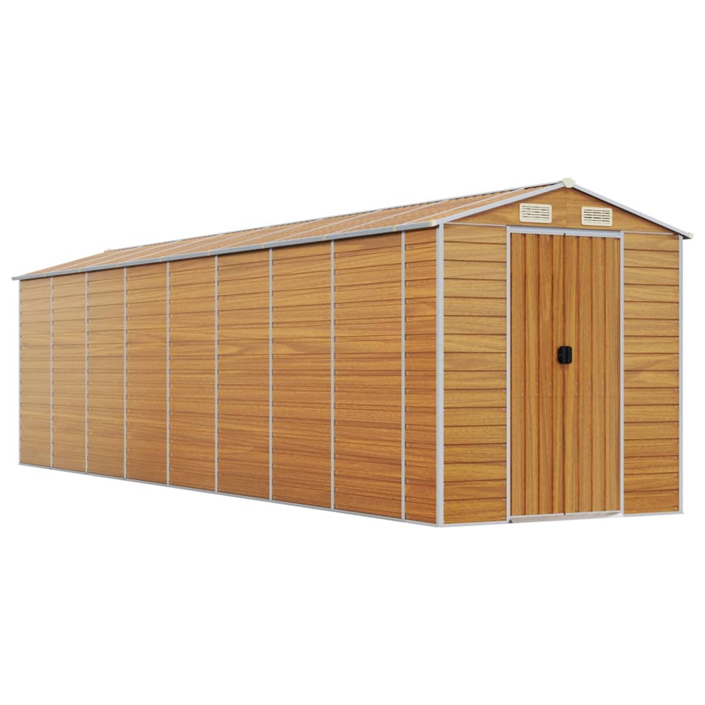VidaXL Abri de jardin 191x725x198 cm acier galvanisé marron clair