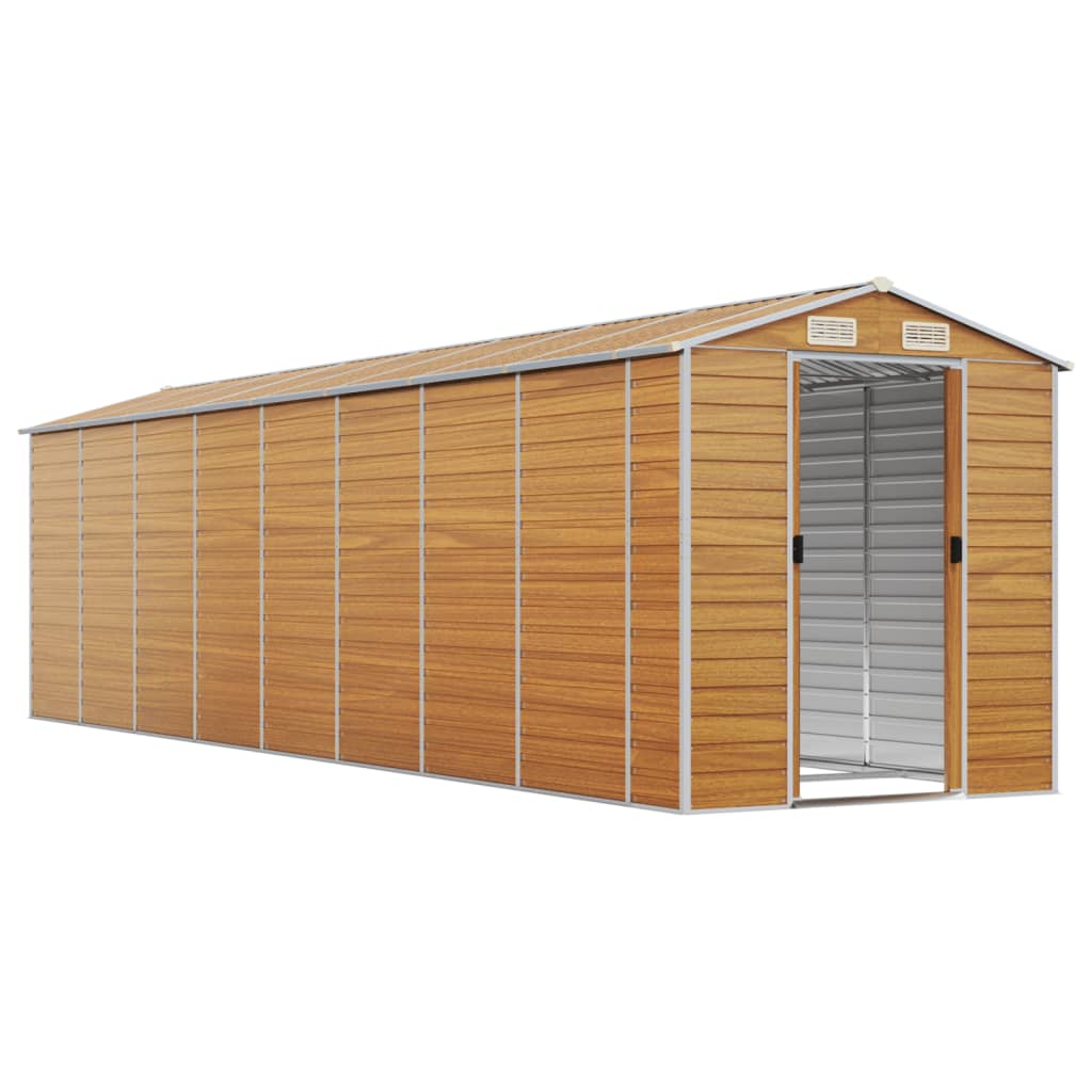VidaXL Abri de jardin 191x725x198 cm acier galvanisé marron clair