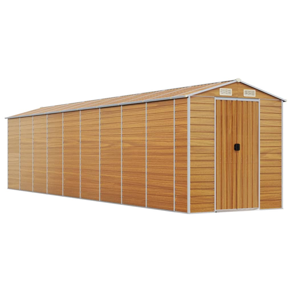 VidaXL Abri de jardin 191x810x198 cm acier galvanisé marron clair