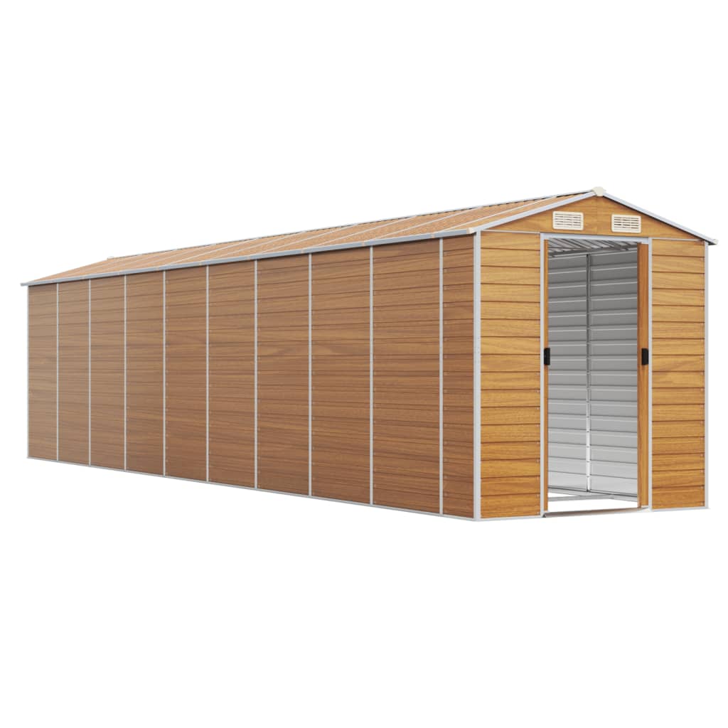 VidaXL Abri de jardin 191x810x198 cm acier galvanisé marron clair