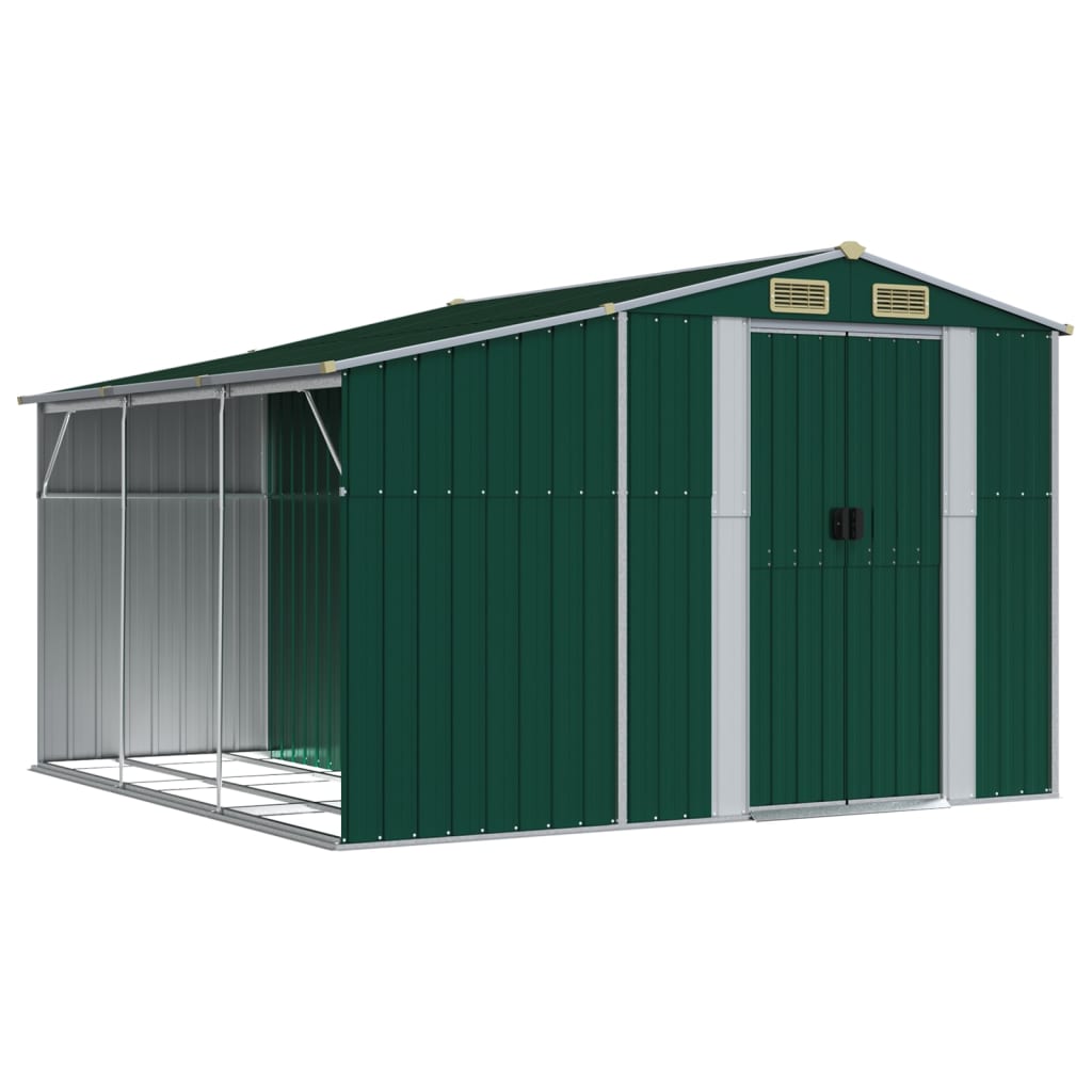 VidaXL Abri de jardin 277x279x179 cm acier galvanisé vert