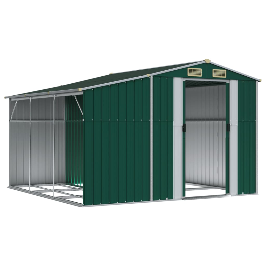 VidaXL Abri de jardin 277x279x179 cm acier galvanisé vert