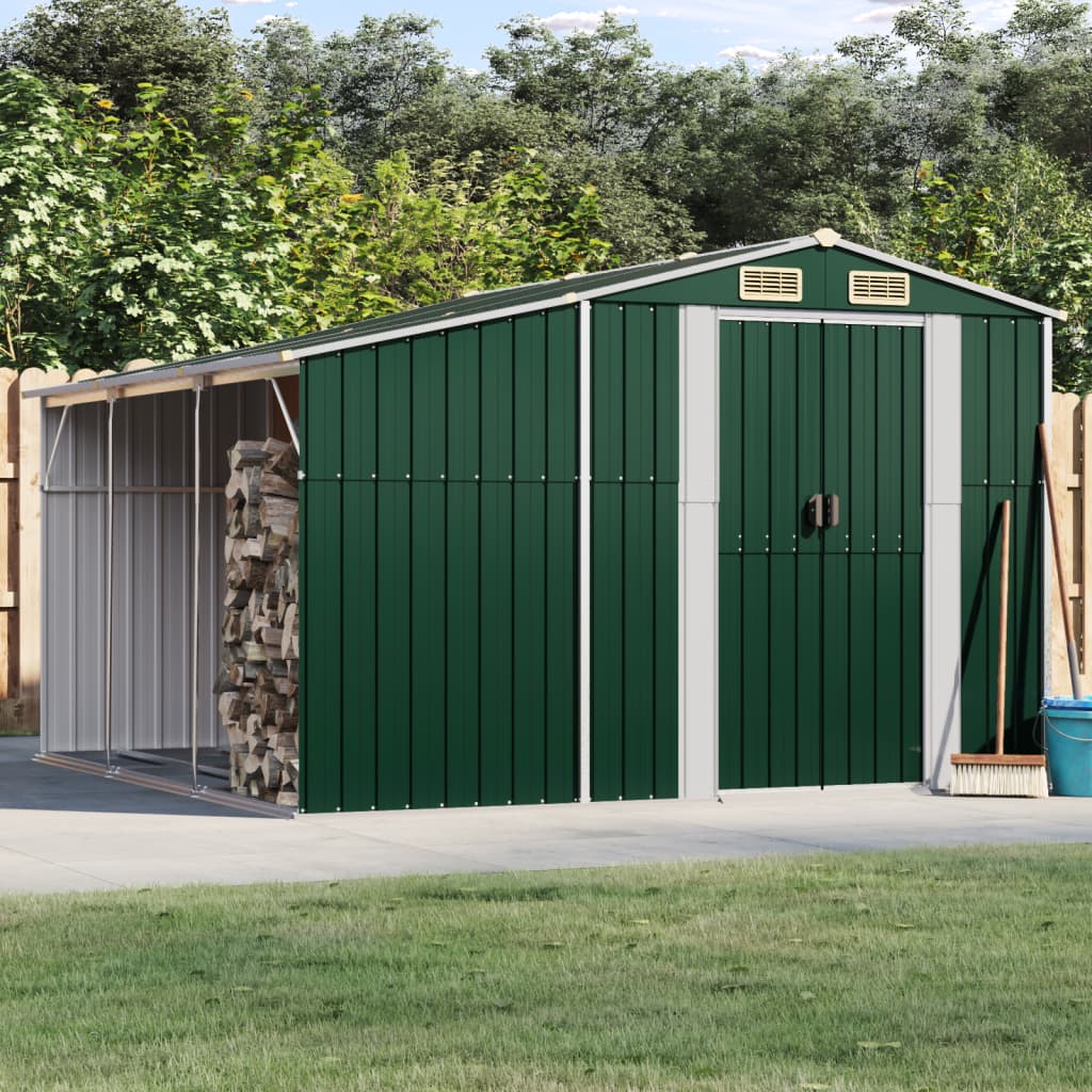 VidaXL Abri de jardin 277x279x179 cm acier galvanisé vert