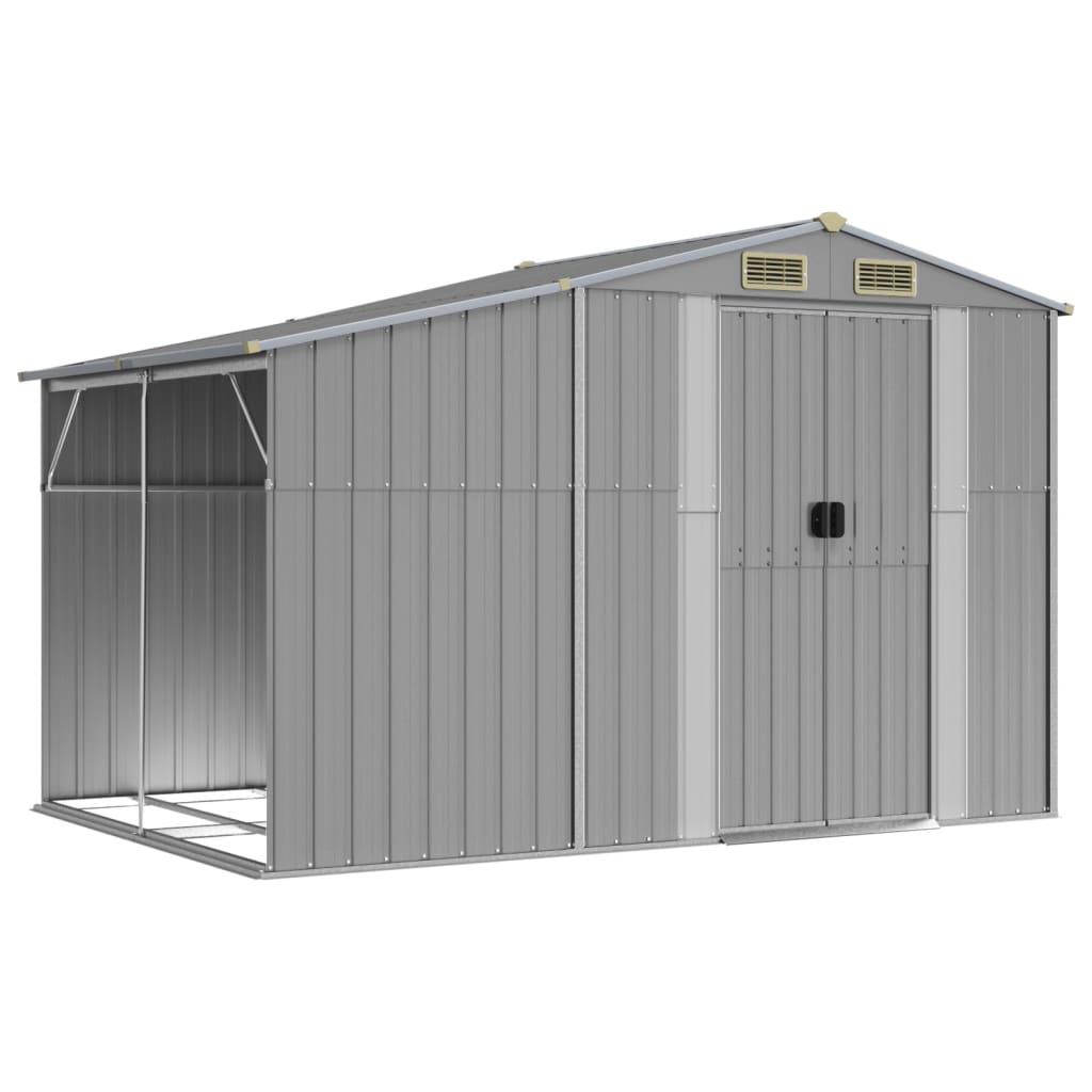 VidaXL Abri de jardin 277x192,5x179 cm acier galvanisé gris