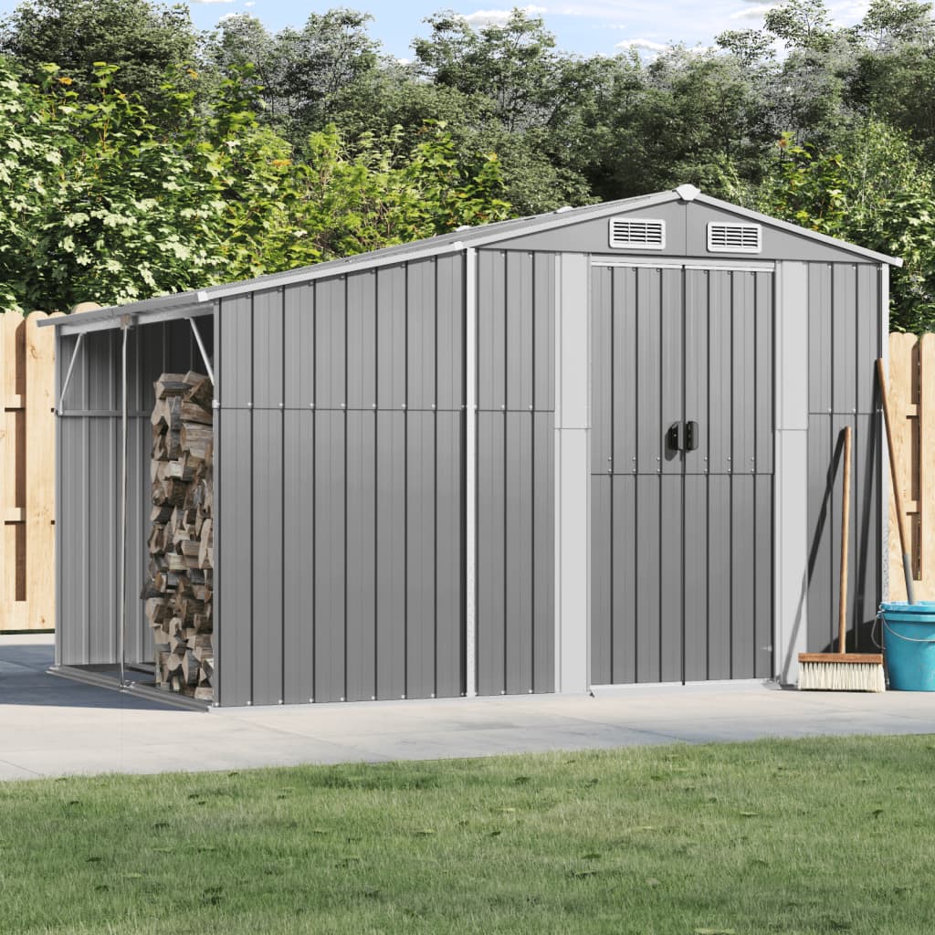 VidaXL Abri de jardin 277x192,5x179 cm acier galvanisé gris