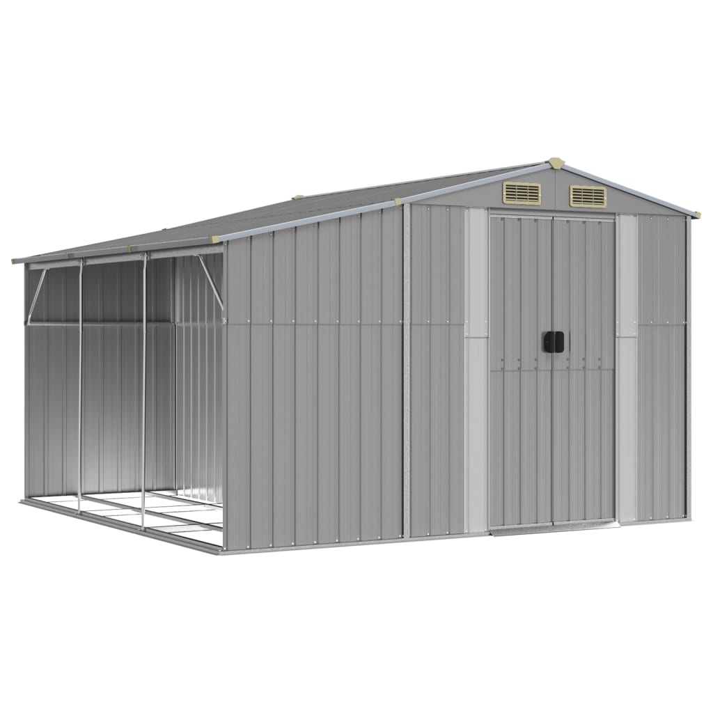 VidaXL Abri de jardin 277x279x179 cm acier galvanisé gris