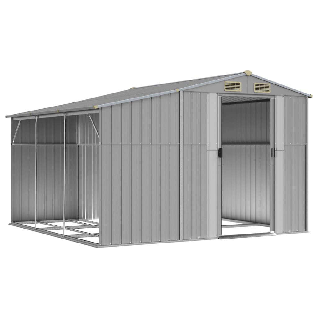 VidaXL Abri de jardin 277x279x179 cm acier galvanisé gris